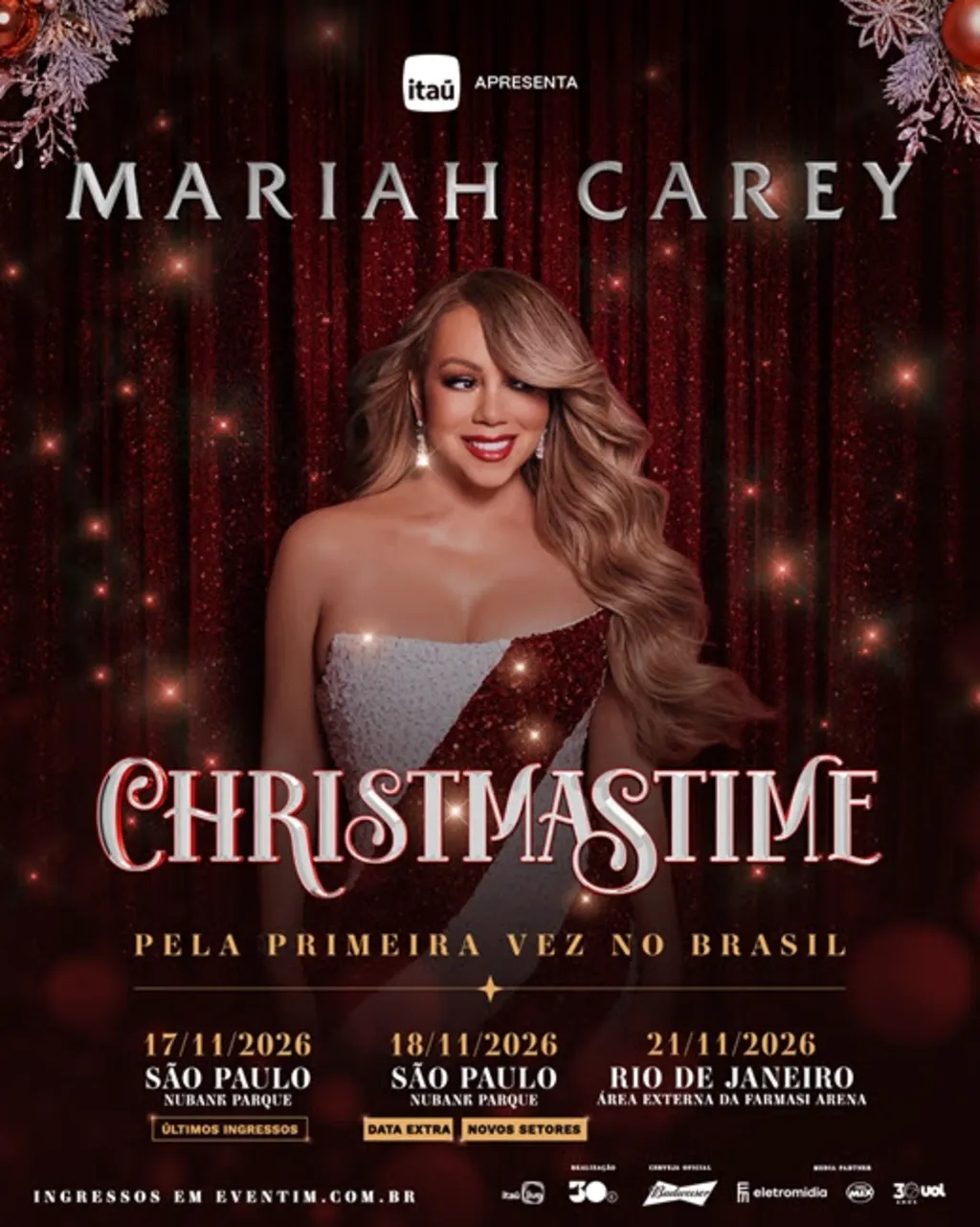 Mariah Carey abre venda de ingressos para data extra do seu espetáculo natalino em São Paulo