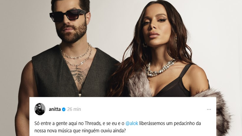 Anitta e Alok lançam trecho exclusivo de “Looking for Love” no Threads